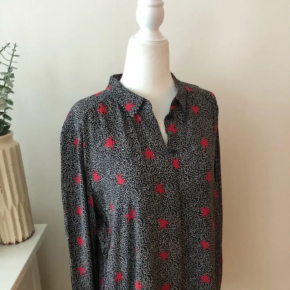 & Other Stories Black and Red Button Down Shirt - Picture 2 of 5